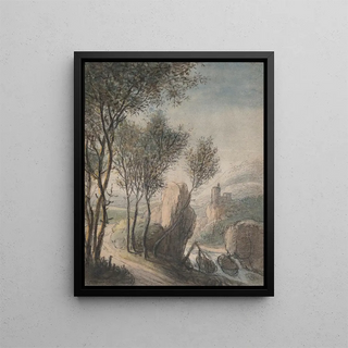 Antonie Waterloo - River Landscape with a Castle in the Distance.webp