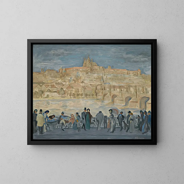 Ansicht des Prager Schlosses - Antonín Procházka — gerahmtes Bild an der Wand