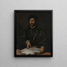 Portrait eines Mannes mit einer hebräischen Tafel - Antonio Campi — gerahmtes Bild an der Wand