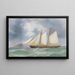 Yacht von Freizeitbooten auf einem Gemälde vor der felsigen Küste von Capri - Antonio de Simone — gerahmtes Bild an der Wand