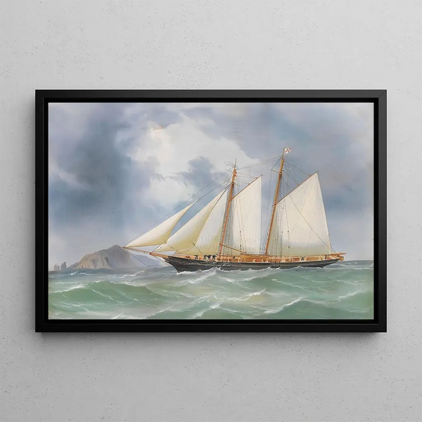 Antonio De Simone - Englische Schoneryacht vor der Felsenkste von Capri.webp