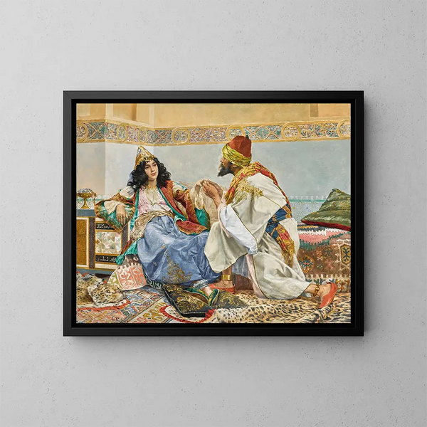 Ein Geschenk für den Favoriten - Antonio Fabrés — gerahmtes Bild an der Wand