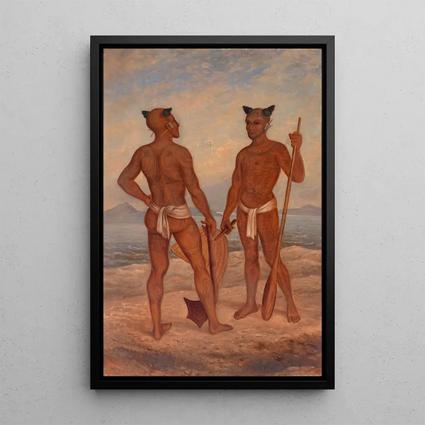 Hommes Marquisiens - Antonio Zeno Shindler — gerahmtes Bild an der Wand