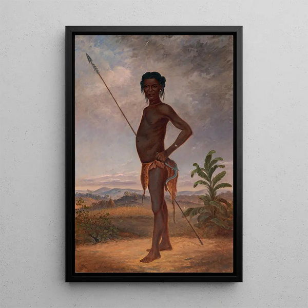 Mann Niam-Niam - Antonio Zeno Shindler — gerahmtes Bild an der Wand