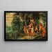 Eine Bacchanale mit Ceres und Satyrn - Schule von Antwerpen — gerahmtes Bild an der Wand