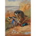 Falke und Stockente auf einem Sandbank - Archibald Thorburn — Ansicht des Kunstwerks