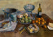 Stillleben mit Kuchen und Früchten - Aristarkh Lentulov — Ansicht des Kunstwerks