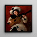 Arlequin mit einer Gitarre - Giacinto Tesio — gerahmtes Bild an der Wand
