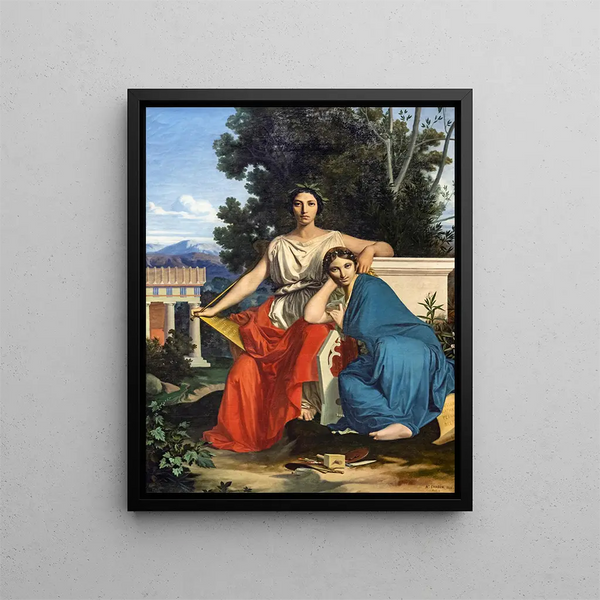 Poesie des Ruhms und Poesie der Liebe Die beiden Musen - Armand Cambon — gerahmtes Bild an der Wand