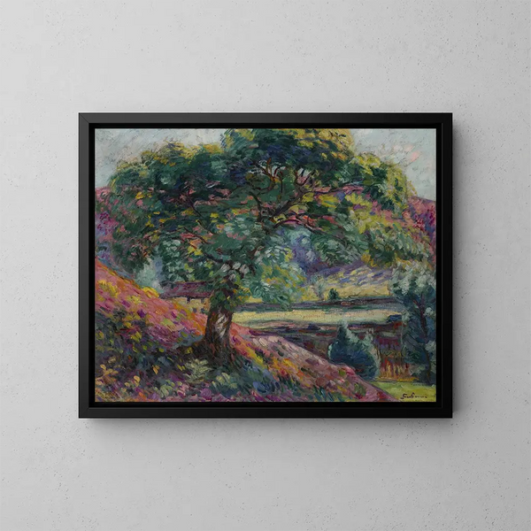 Bäume in Île-de-France (Konflikt der Fälle) - Armand Guillaumin — gerahmtes Bild an der Wand