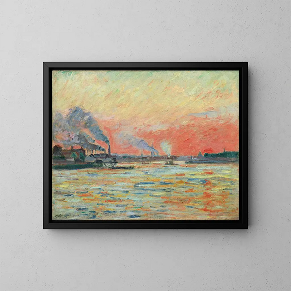Konfluente der Seine und Marne in Ivry - Armand Guillaumin — gerahmtes Bild an der Wand
