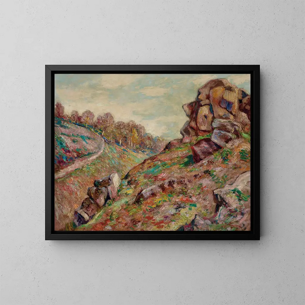 Höhe des Sockels, Landschaft der Creuse - Armand Guillaumin — gerahmtes Bild an der Wand