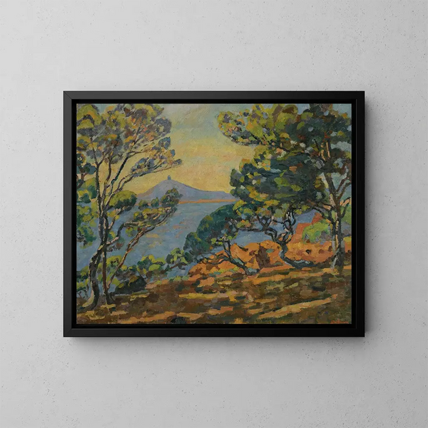 Das Hafen von Agay und der Leuchtturm - Armand Guillaumin — gerahmtes Bild an der Wand
