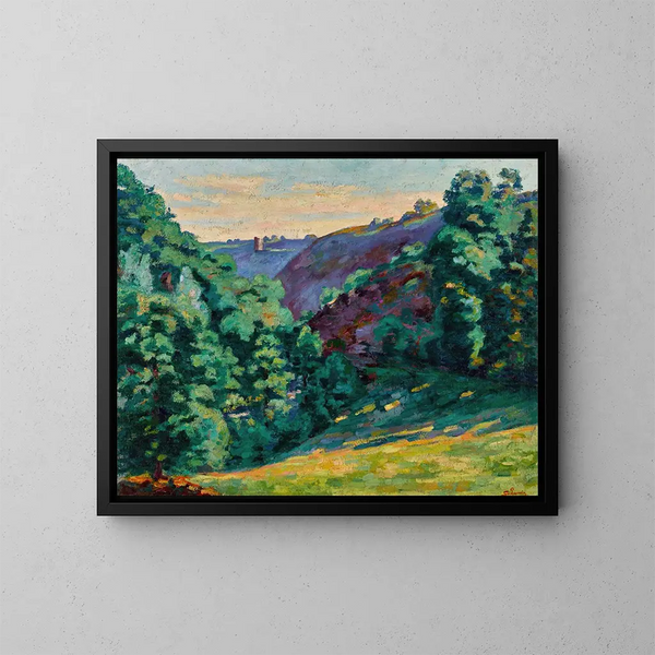 Der Abgrund des Wahnsinns gesehen von Château Crozant - Armand Guillaumin — gerahmtes Bild an der Wand