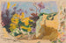 Landschaft mit Bäumen und Felsen und Farbversuche - Armand Guillaumin — Ansicht des Kunstwerks