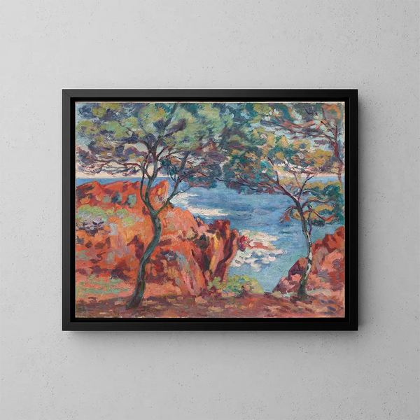 Rochers der Insel Besse in Agay - Armand Guillaumin — gerahmtes Bild an der Wand