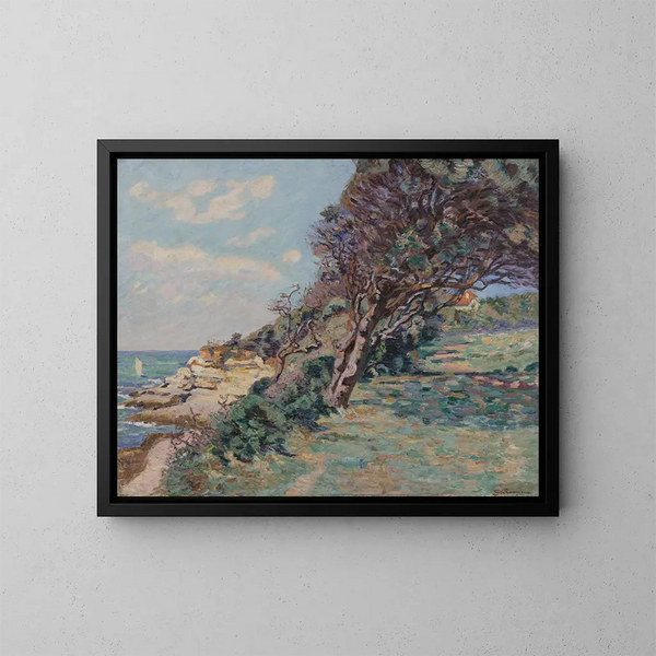 Saint-Palais, die Spitze der Zollstation, August 92, 10 Uhr morgens - Armand Guillaumin — gerahmtes Bild an der Wand