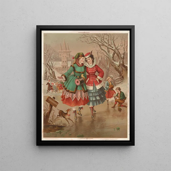 Winter-Gemälde - Armstrong & Co. Lith. — gerahmtes Bild an der Wand
