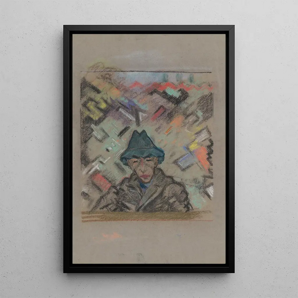Arnold Peter WeiszKubnan - Bust of a Man in a Hat with Decorative Background.webp