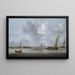 Flusslandschaft mit Schiffen - Arnoldus van Anthonissen — gerahmtes Bild an der Wand
