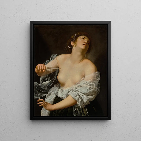 Lucrèce - Artemisia Gentileschi — gerahmtes Bild an der Wand