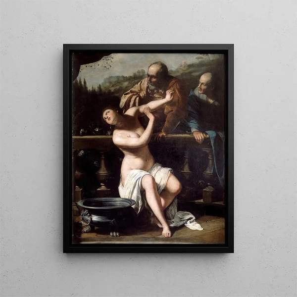Suzanne und die alten Männer - Artemisia Gentileschi — gerahmtes Bild an der Wand