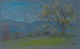 Arthur Bowen Davies - Landscape with Yellow Tree.webp