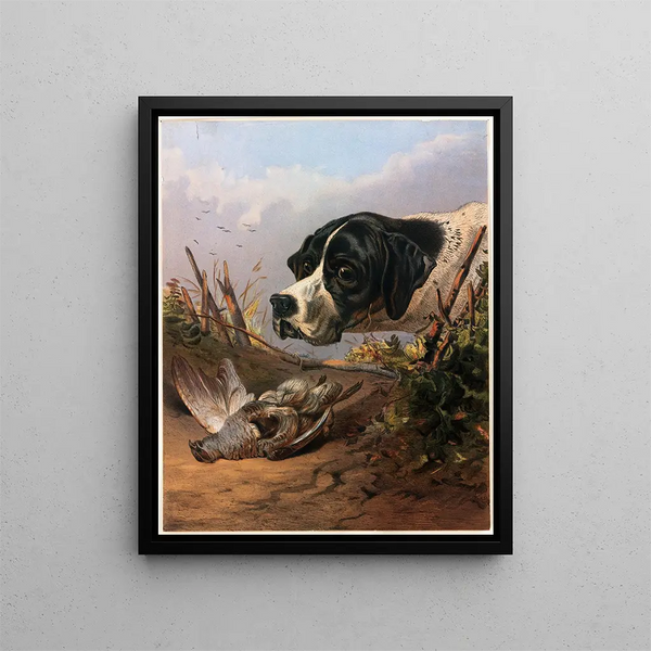 Tête de chien - Arthur Fitzwilliam Tait — gerahmtes Bild an der Wand