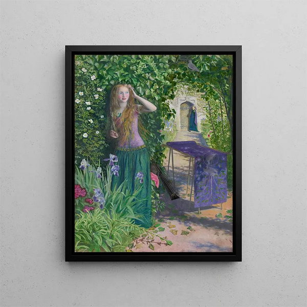 Belle Rosamund - Arthur Hughes — gerahmtes Bild an der Wand