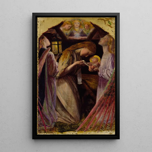 Die Geburt - Arthur Hughes — gerahmtes Bild an der Wand
