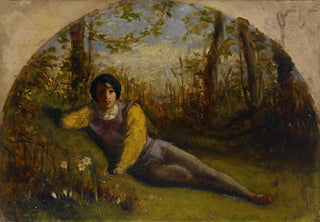 Arthur Hughes - The Young Poet Oil Study.webp