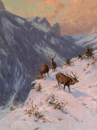 Arthur Thiele - A Red Deer in Winter.webp