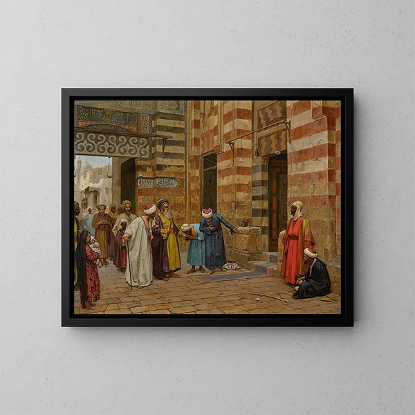 Ankunft in der Moschee - Arthur von Ferraris — gerahmtes Bild an der Wand