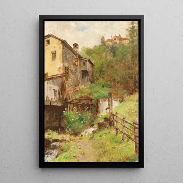 Der alte Mühle - Arthur von Ferraris — gerahmtes Bild an der Wand