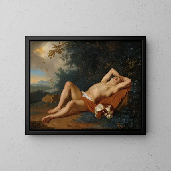 Le rêve de Jacob - Ary de Vois — gerahmtes Bild an der Wand