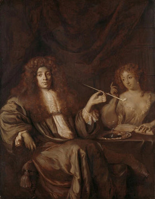 Ary de Vois - Portrait of Hadriaan Beverland with a Prostitute.webp