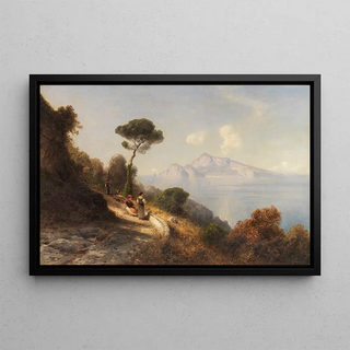 Ascan Lutteroth - Italienische Kstenlandschaft im Hintergrund die Berge von Capri.webp