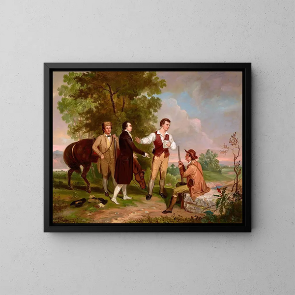 La capture du major André - Asher Brown Durand — gerahmtes Bild an der Wand