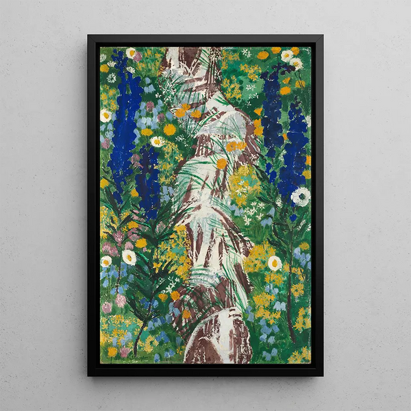 Reproduktion des Gemäldes Blumen am Bachufer - August Babberger