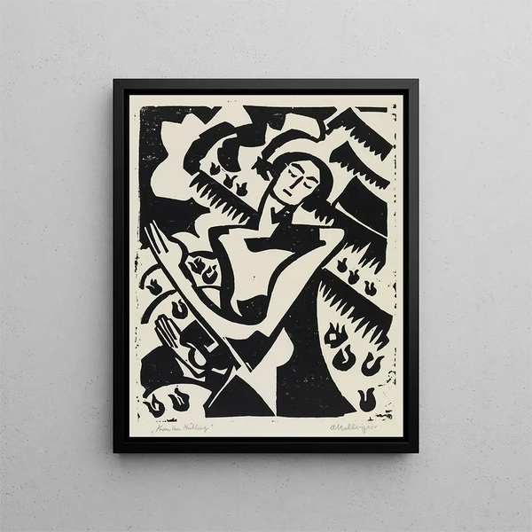 Frau im Frühling - August Babberger — gerahmtes Bild an der Wand