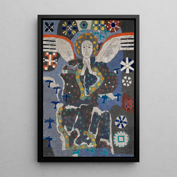 Großes Engel-Gemälde - August Babberger — gerahmtes Bild an der Wand