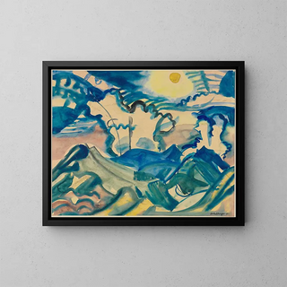 Landschaft am Klausenpass am Nachmittag - August Babberger — gerahmtes Bild an der Wand