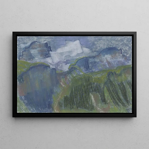 Landschaft mit Bergen - August Babberger — gerahmtes Bild an der Wand