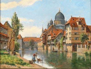 August Fischer - Old Nuremberg a View of the Synagogue from the Pegnitz River.webp