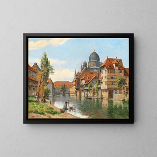 August Fischer - Old Nuremberg a View of the Synagogue from the Pegnitz River.webp