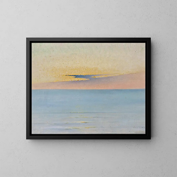 Meer bei Sonnenuntergang - August Hagborg — gerahmtes Bild an der Wand