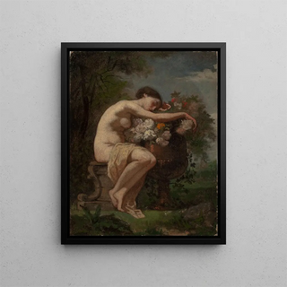 August Jernberg - Nymph Next To A Flower UrnStudy.webp