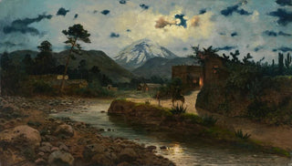August Lhr - Night in Mexico in Front of Popocatepetl.webp