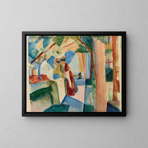 am Friedhof von Thun - August Macke — gerahmtes Bild an der Wand