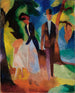 Die Leute am Ufer des blauen Sees - August Macke — Ansicht des Kunstwerks